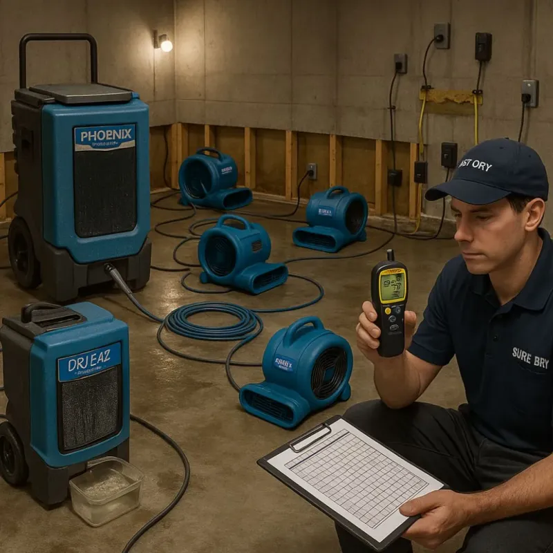 Structural Drying and Dehumidification process in Meads, KY